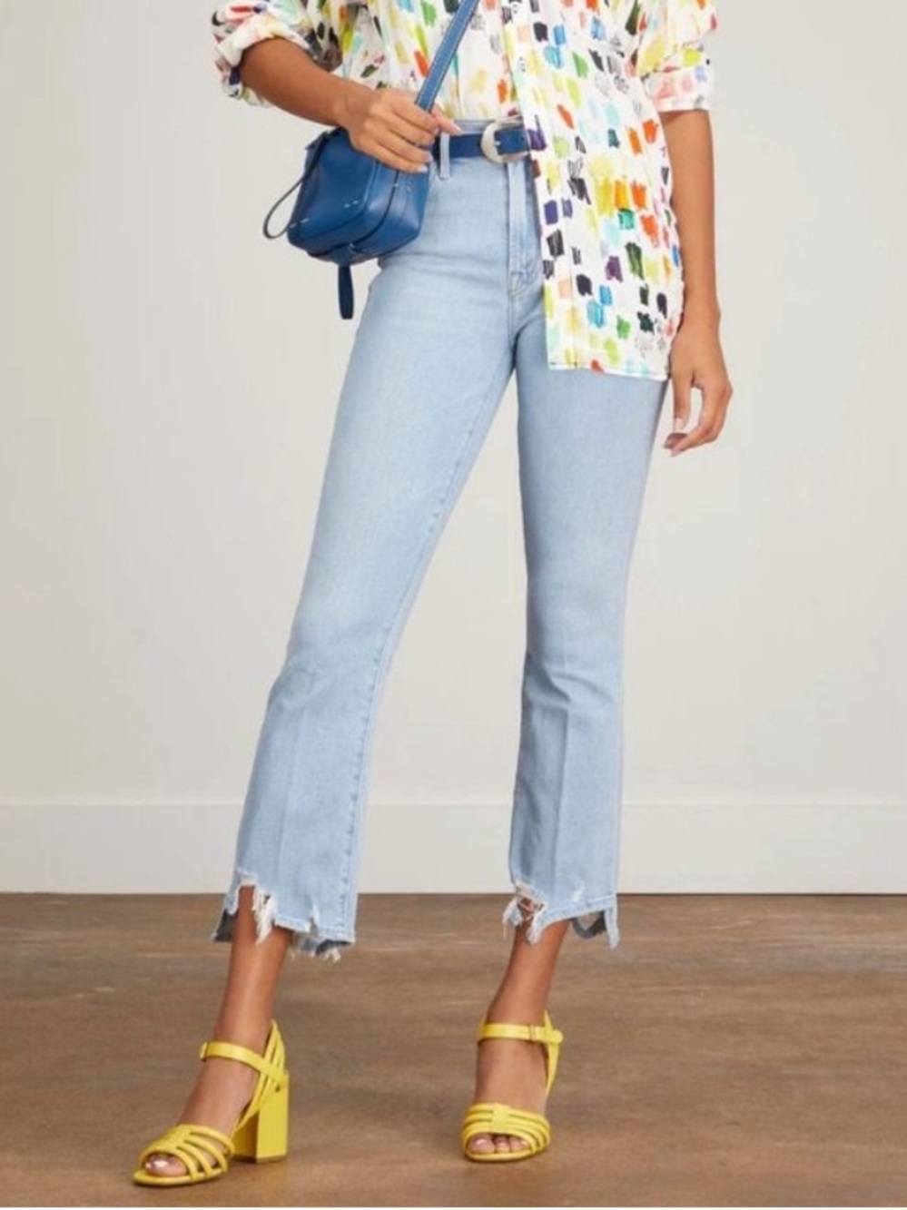 Mother Insider Crop Step Chew Jeans in Mentally Elsewhere Wash Size 25